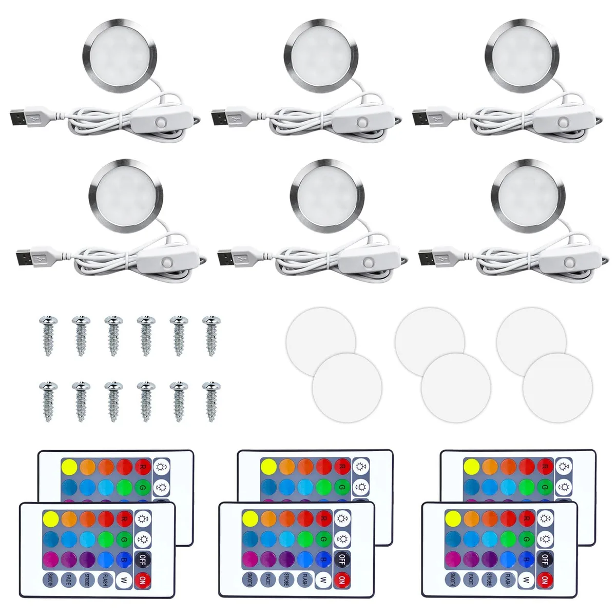  Kamrexi DTJ001 6PCS RGB LED Lamp Kit — product photo