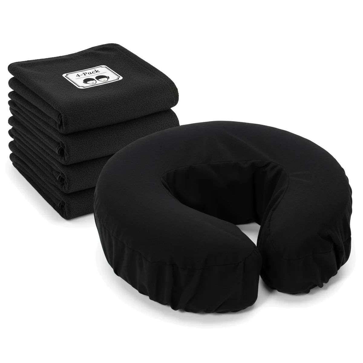 Vandue Corporation Vandue Corporation Royal Massage Flannel Face Rest Covers 4 Pack Black — product photo