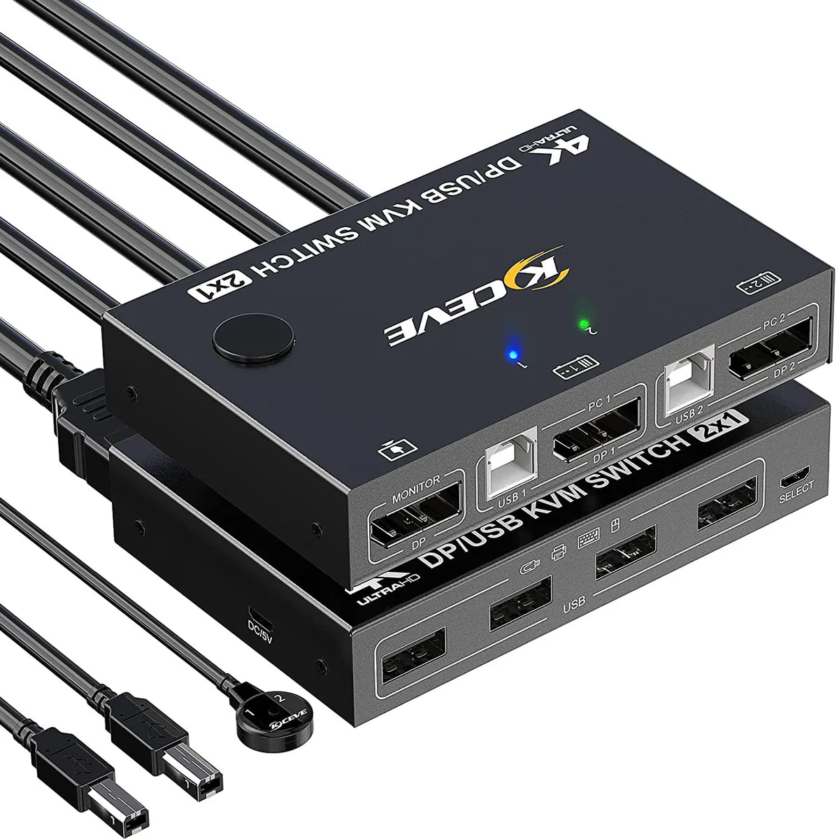 IHDAPP IHDAPP 2 Port DisplayPort KVM Switch 4K 60Hz 1.5m Remote — product photo