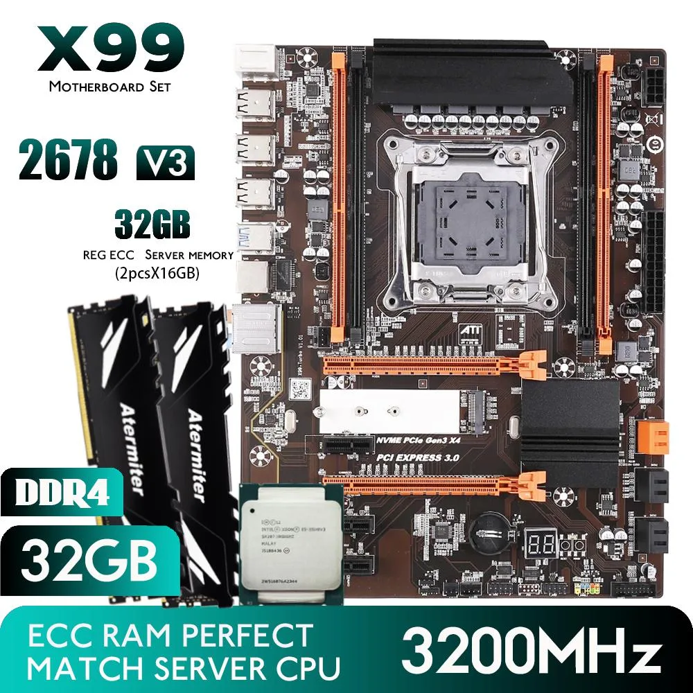 Atermiter Atermiter Atermiter-X99-B85 Intel motherboard Xeon E5-2678 V3 32GB DDR4 3200 REG ECC — product photo