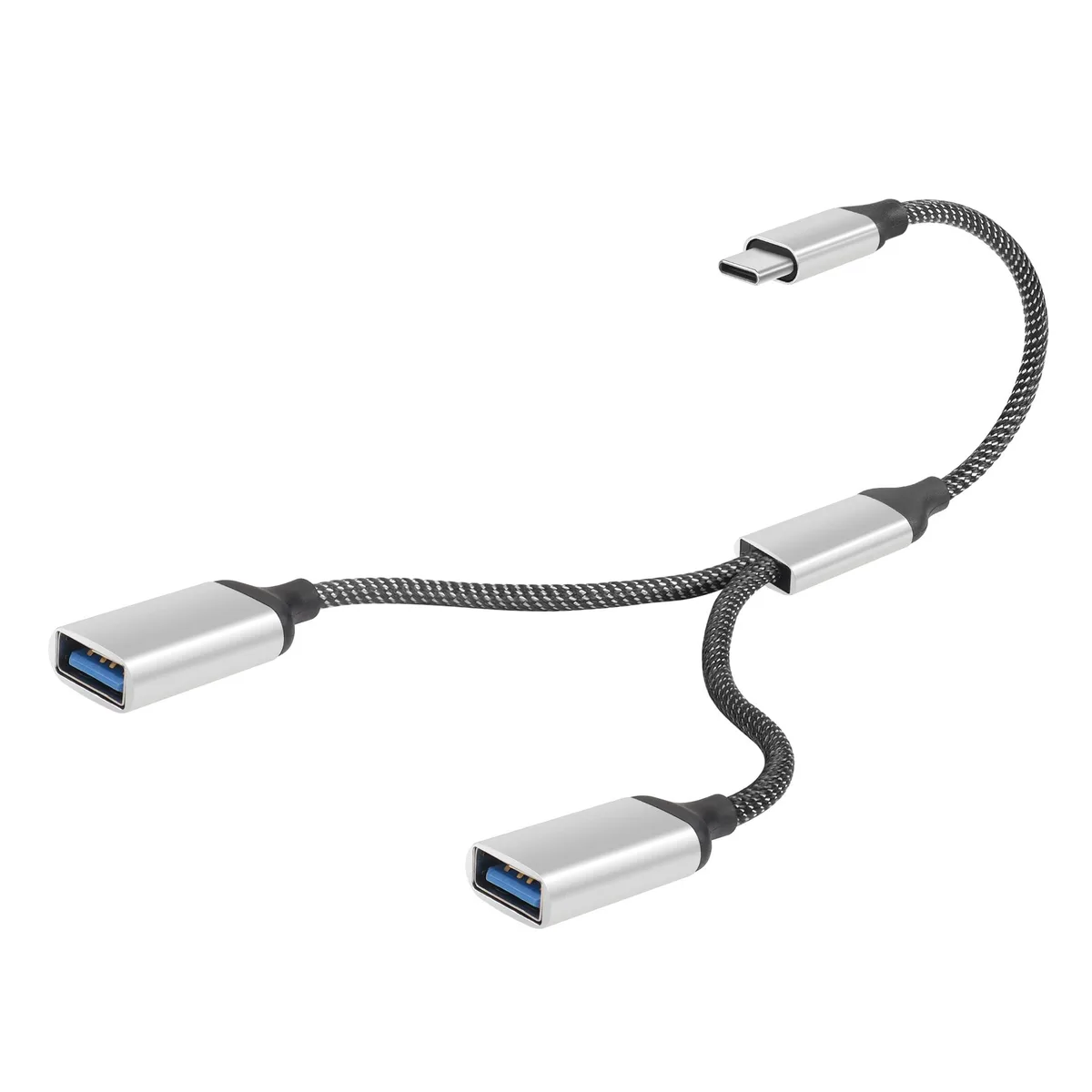 Vszerda Vszerda USB-C OTG Splitter Y Cable 20 cm USB 3.0 Type C Male to Dual USB A Female — product photo