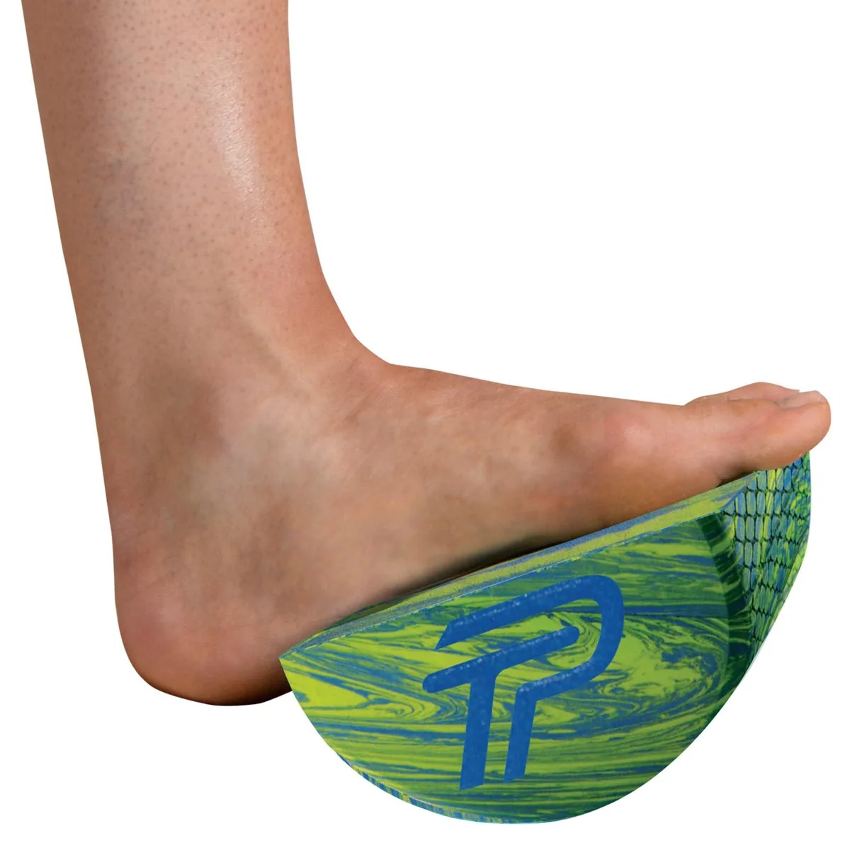 Black EVA foam calf stretcher with textured surface and extra-long body