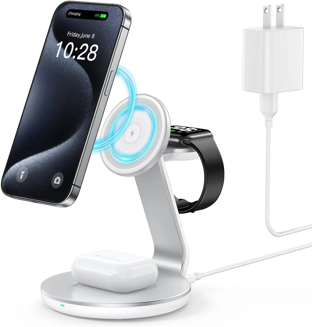 FLEANE FLEANE 3-in-1 Wireless Charger Stand iPhone 12-17 AirPods iWatch — product photo