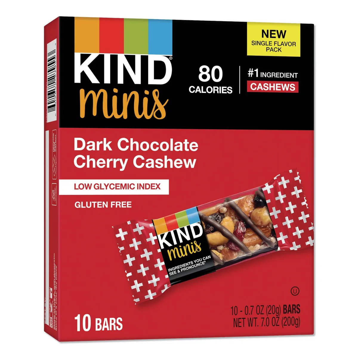 KIND Healthy Snacks KIND Healthy Snacks Minis Dark Chocolate Cherry Cashew 0.7 oz 10 Pack 27962 — product photo