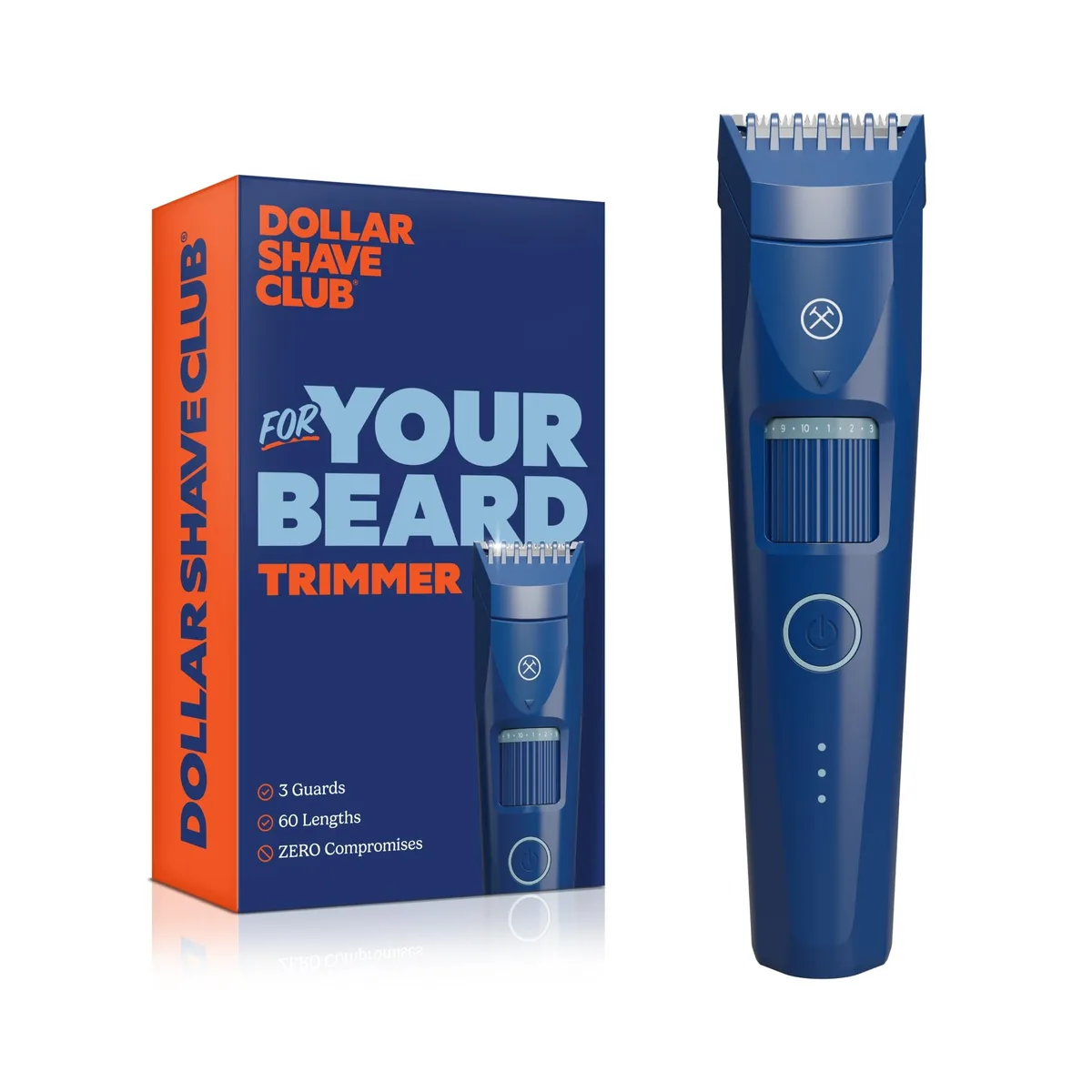 Black beard trimmer with length wheel and USB-C port