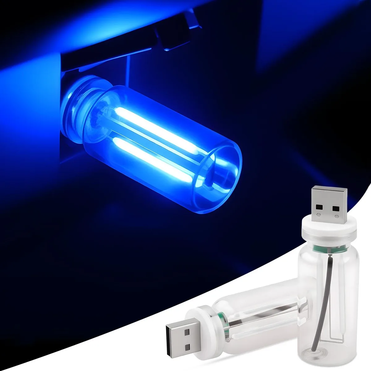  JINRUITOP 2 PCS USB Retro Atmosphere Lamp Touch Dimmable Blue automotive specialty lighting — product photo