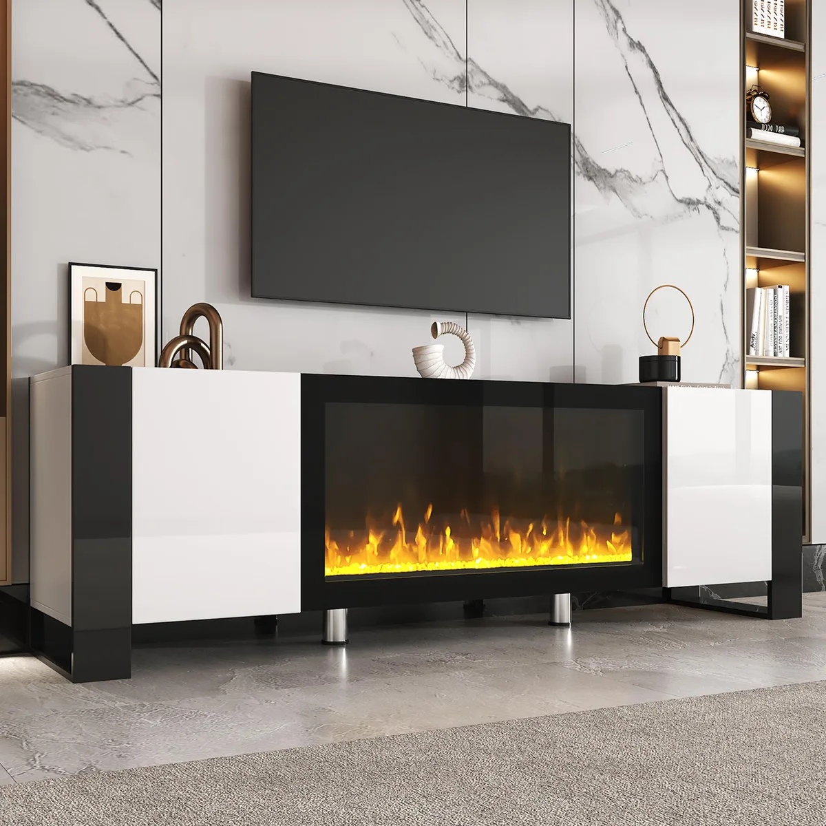 tuphen tuphen 34.2" Electric Fireplace TV Stand White 78 — product photo