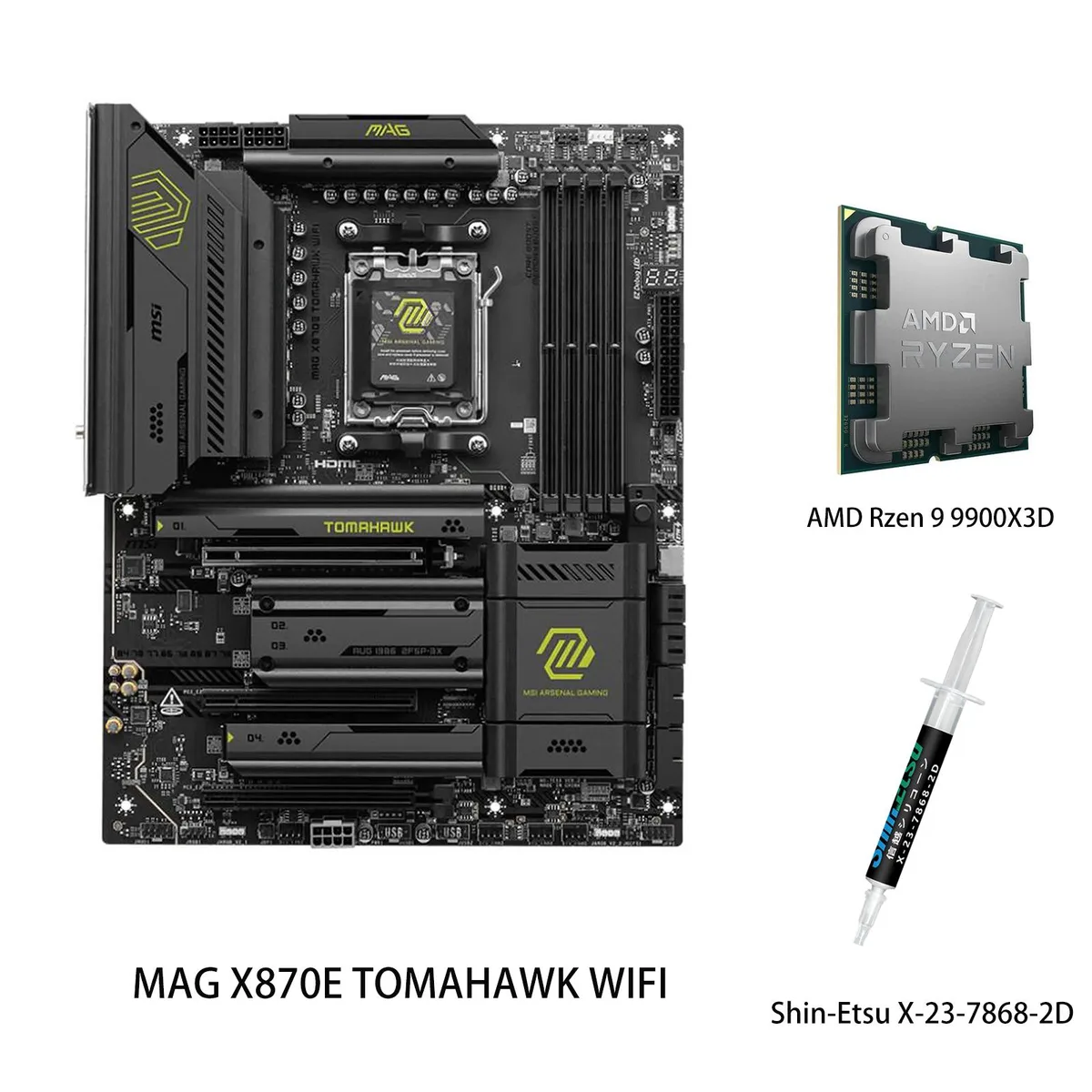 MSI MSI MAG X870E TOMAHAWK WIFI + Ryzen 9 9900X3D Combo — product photo
