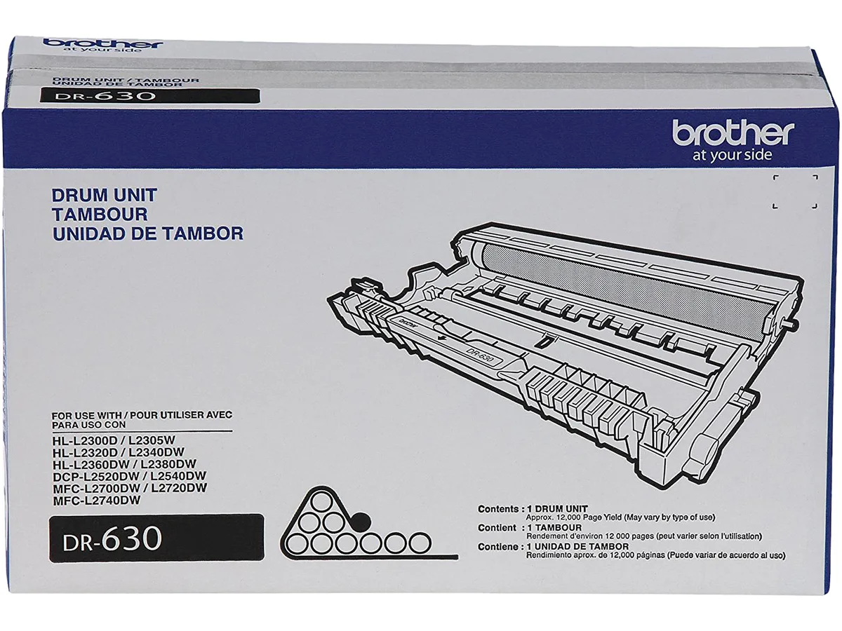 Brother DR630 black drum unit cartridge in sealed packaging