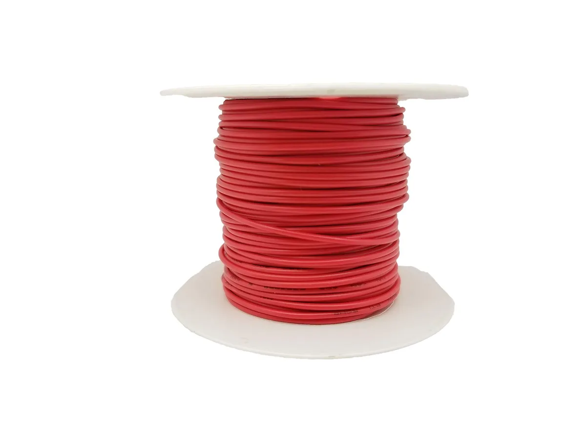 ProTechTrader ProTechTrader 22 AWG Solid Copper Hook-Up Wire 100ft Red PVC UL1007 300V 105°C Spool — product photo