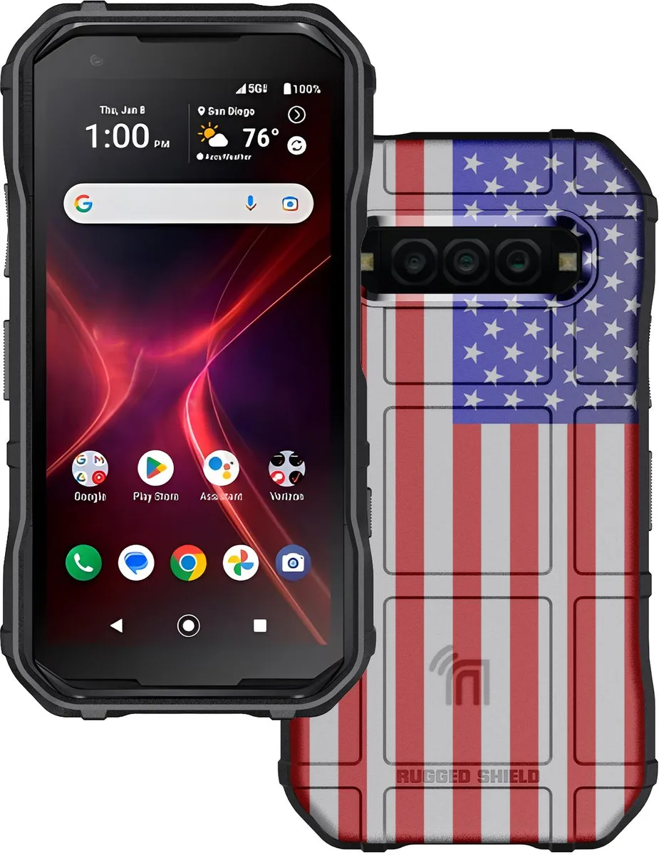 Nakedcellphone Nakedcellphone Special Ops Rugged Shield Tactical Case for Kyocera DuraForce Pro 3 USA Flag E7200 — product photo