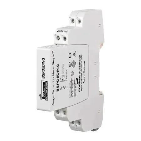 Grey non-metallic surge protector 24V 4 pole .75A 2.83in depth