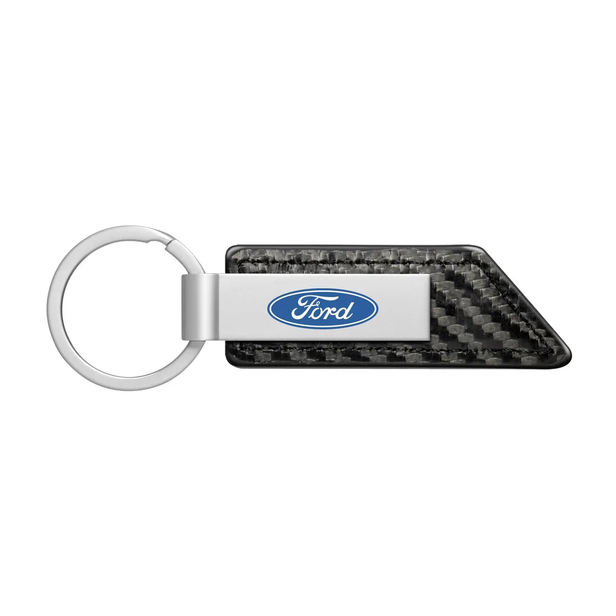 iPick Image, LLC iPick Image, LLC Ford Logo Carbon Fiber Texture Black PU Leather Strap Key Chain car electronics accessory — product photo