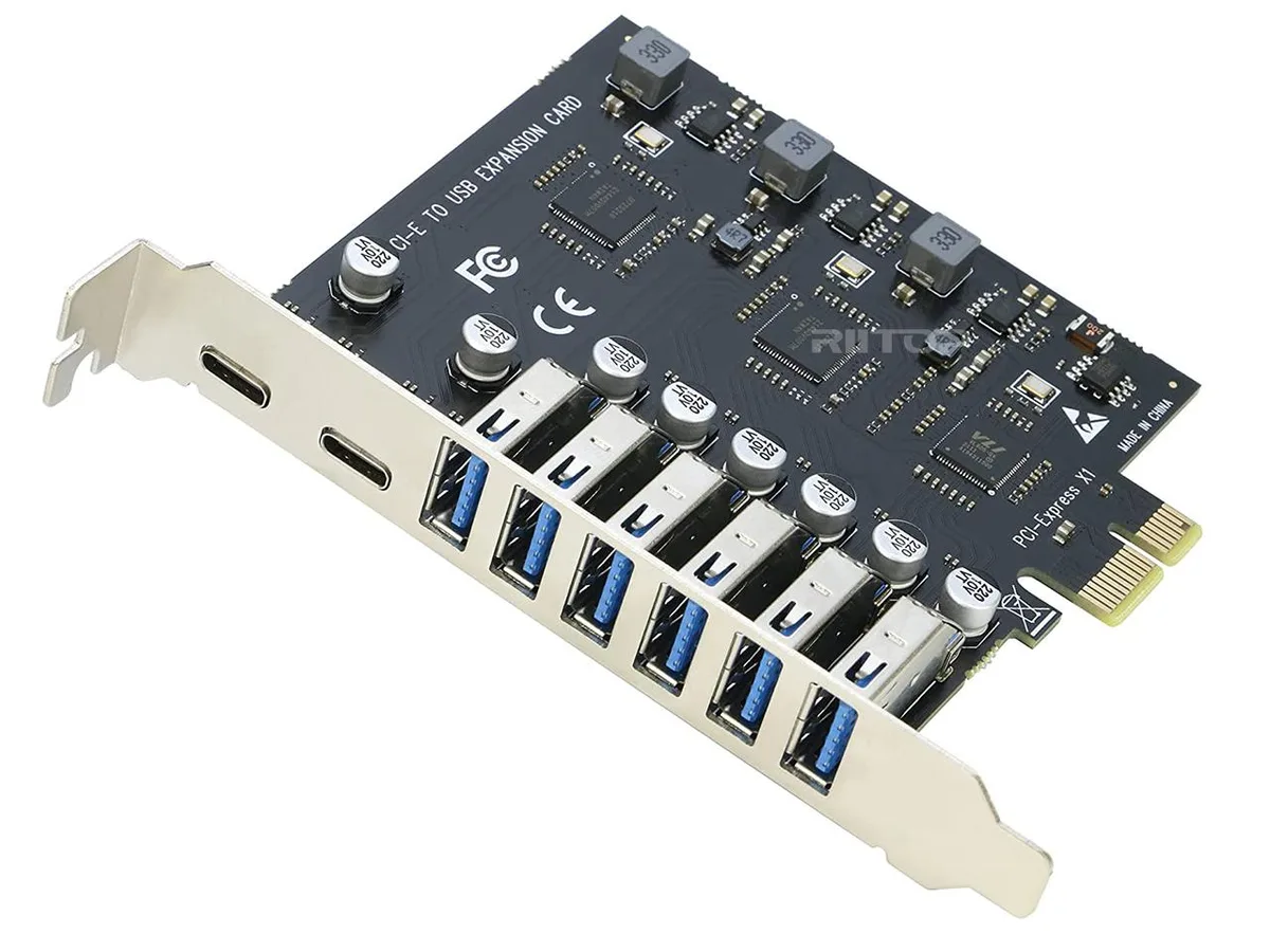 RIITOP RIITOP PCI-E to USB 3.0 Expansion Card (2 USB-C, 6 USB-A) — product photo