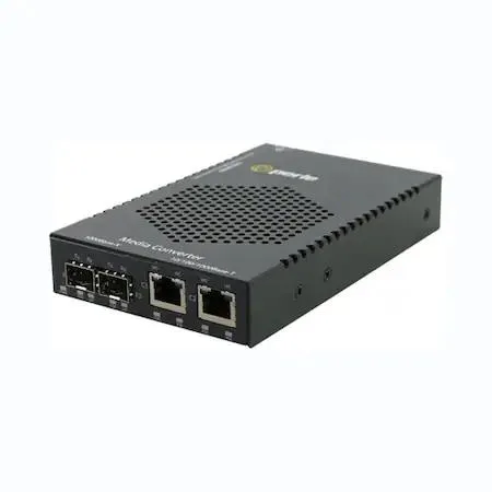 Perle Perle S-1110DHP-DSFP 100W Hi-PoE Media Converter — product photo