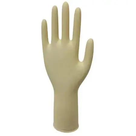 Box of 1000 natural white latex cleanroom gloves, beaded cuffs, fingertip texture