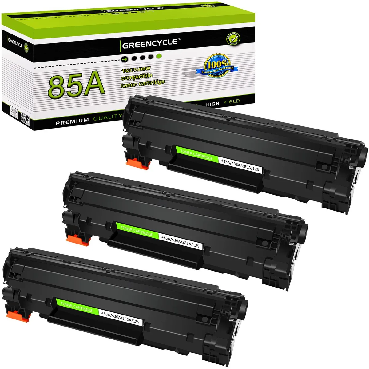 GREENCYCLE GREENCYCLE 3 Pack CE285A Black Toner Cartridges — product photo