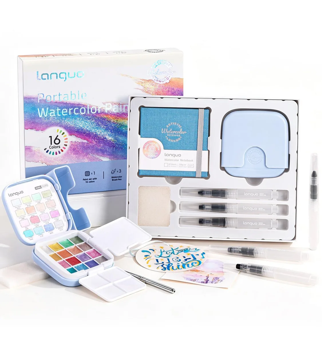  Joyask BXSC0101B Fine Art Mini Watercolor Set 16 Colors Pearl 3.3in — product photo