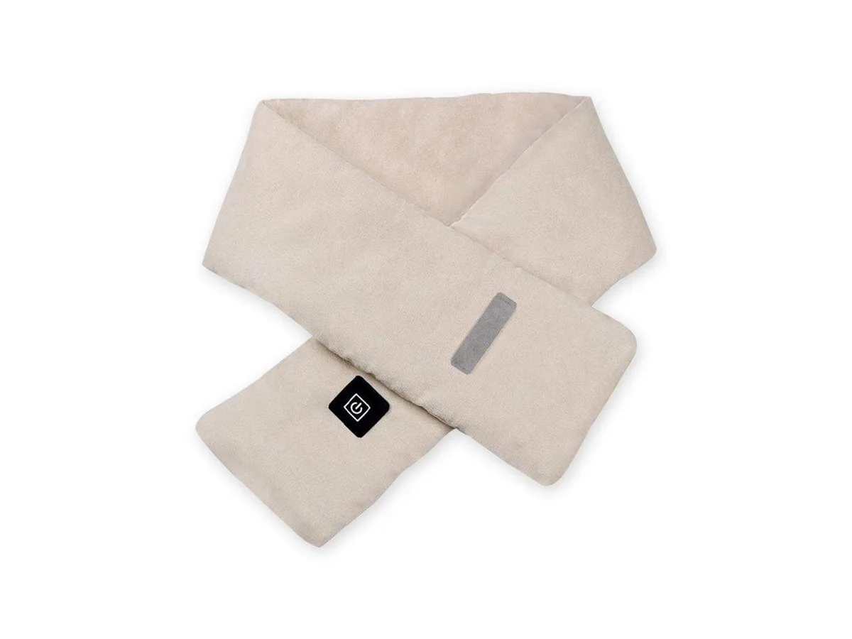 BONAEVER BONAEVER Heated Scarf USB 3 Levels 5W Khaki Pink Silver Grey Navy Blue Bag — product photo