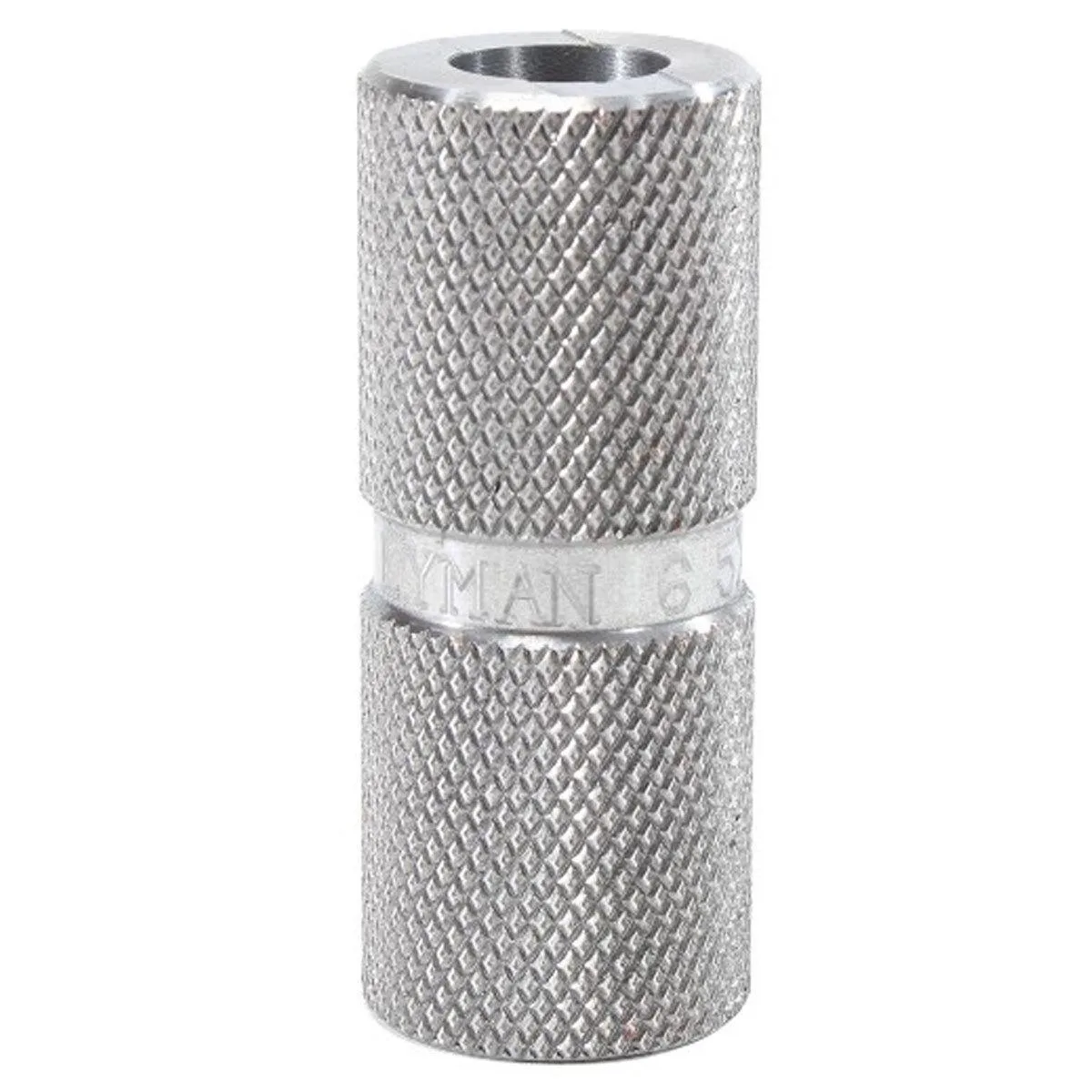 Lyman Length Headspace Gauge for 6.5 Creedmoor, metal cylindrical tool with knurled grip