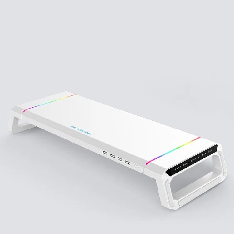 eForChina eForChina ICE COOREL T1 Monitor Stand RGB 4×USB 2.0 White — product photo