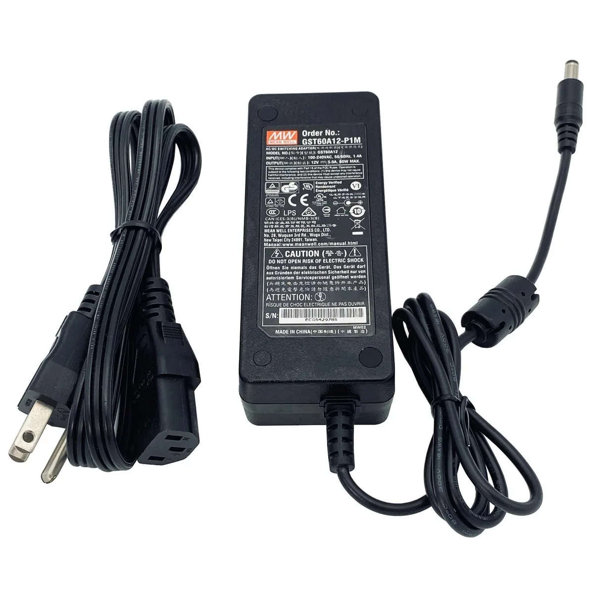 Mean Well Mean Well GST60A12 12V 5A 60W 5.5x2.5 mm power adapter — product photo
