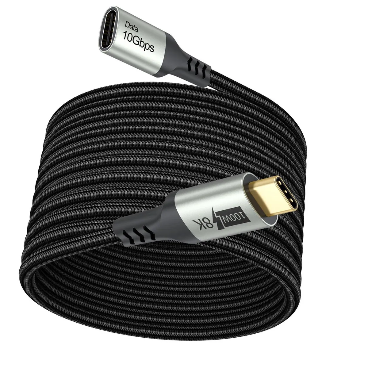 UVOOI USB C Extension Cable 10FT Male to Female 10Gbps 4K 100W — product photo
