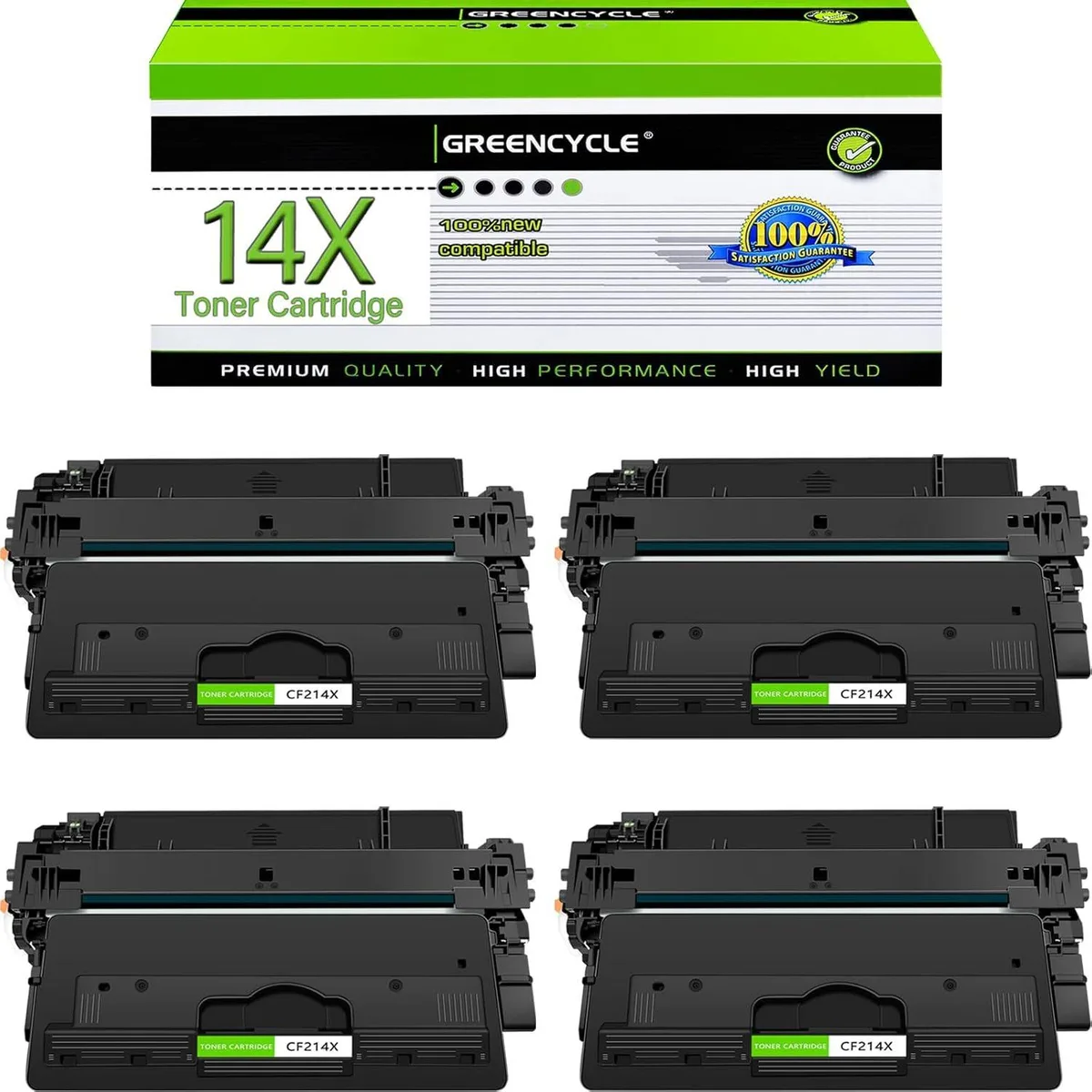 GREENCYCLE GREENCYCLE CF214X Compatible Toner Cartridge 4-Pack Black 17500 Pages — product photo