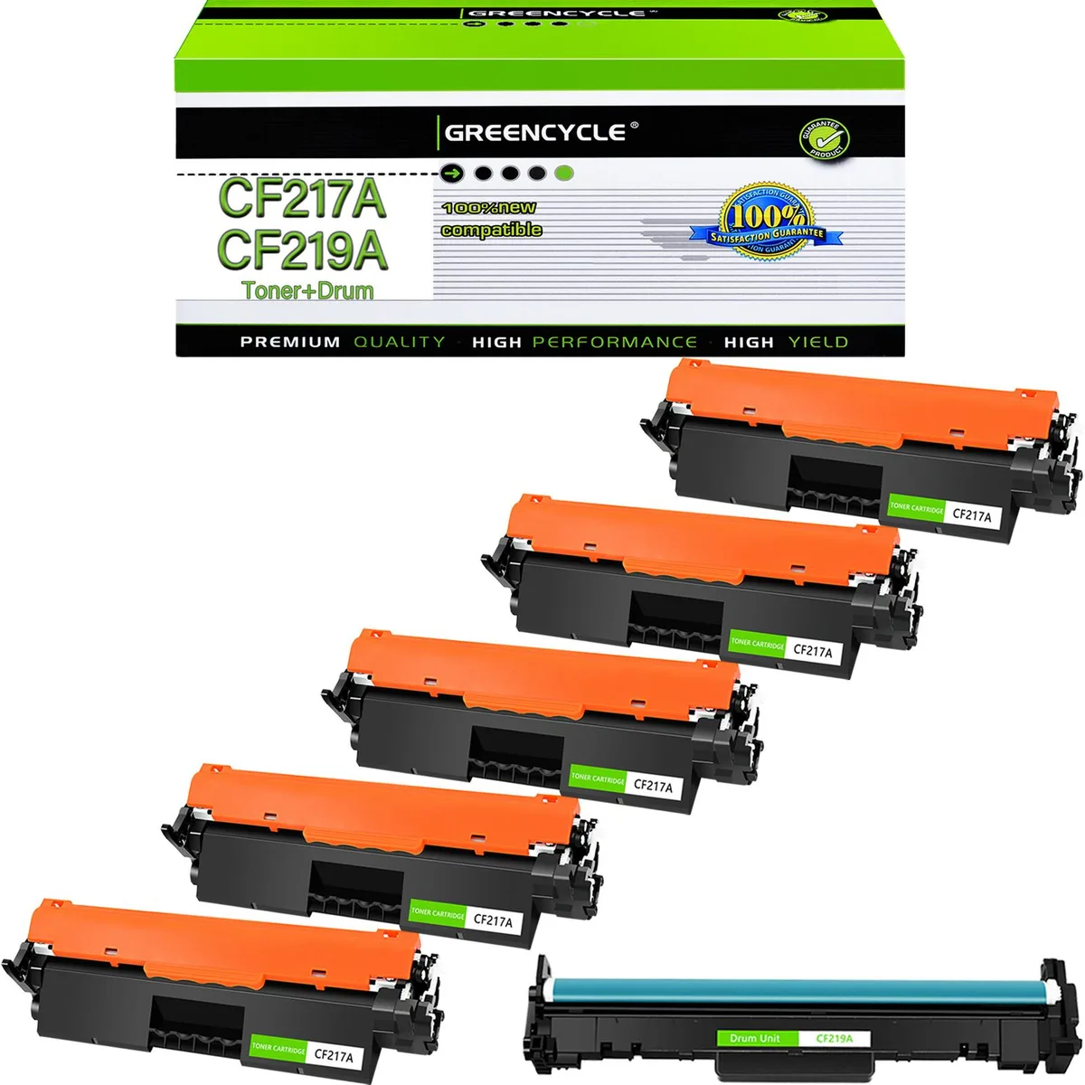 GREENCYCLE GREENCYCLE CF217A CF219A 5 toner 1 drum black — product photo