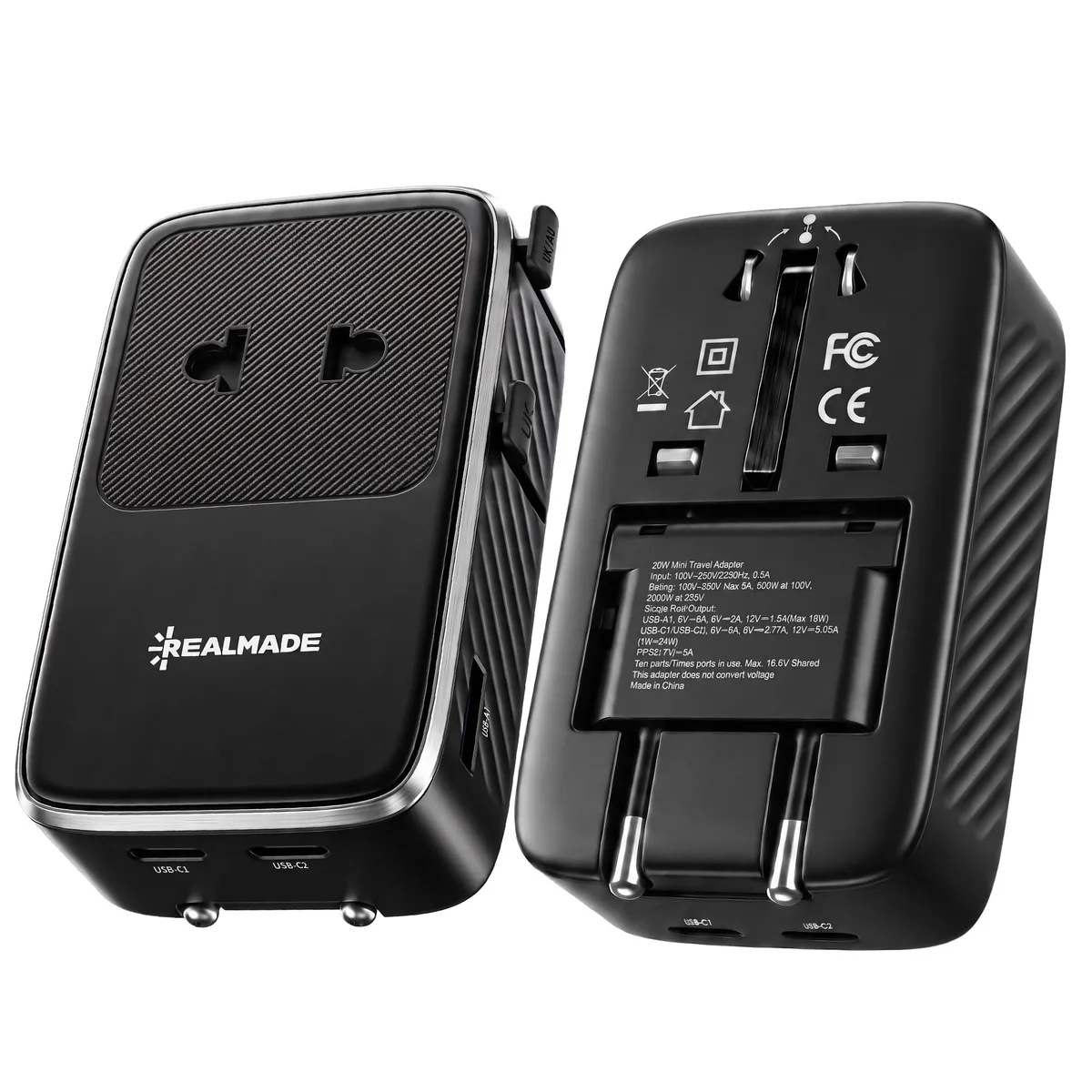  Apple Universal Travel Adapter PD 25W USB-C/2 USB-A/1 Black — product photo