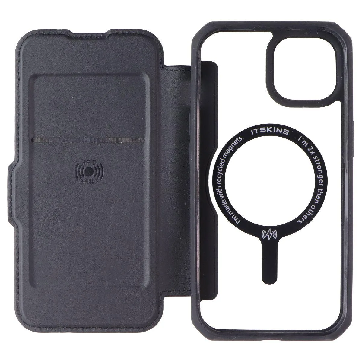 ITSKINS ITSKINS Hybrid_R MagFolio Case iPhone 15 Black — product photo