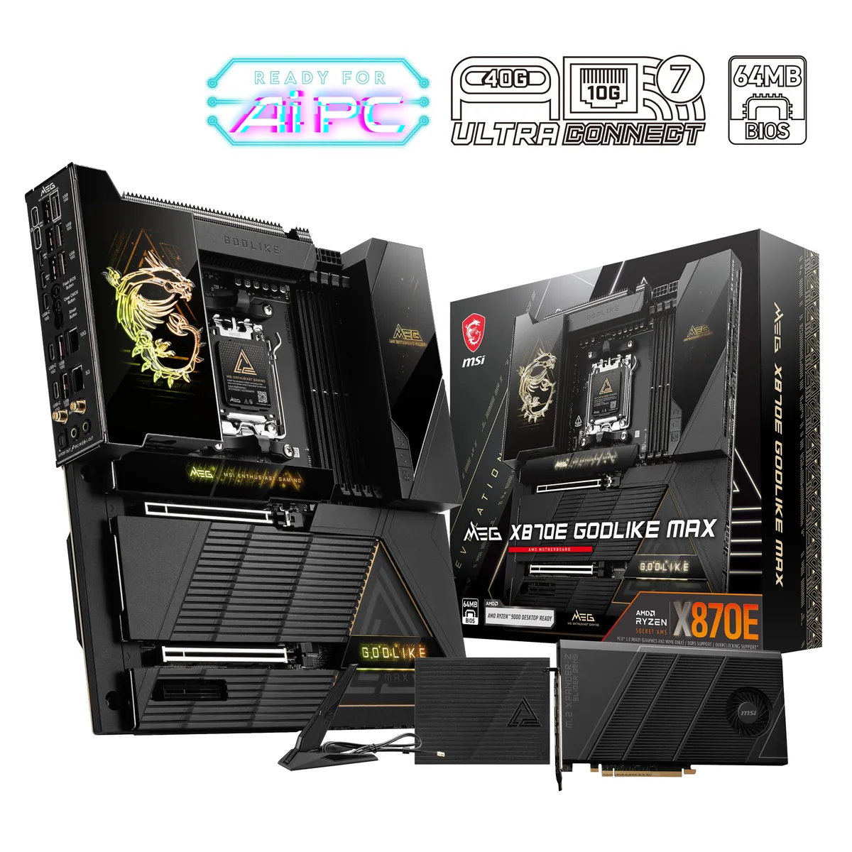 MSI MSI MEG X870E GODLIKE MAX AMD motherboard — product photo