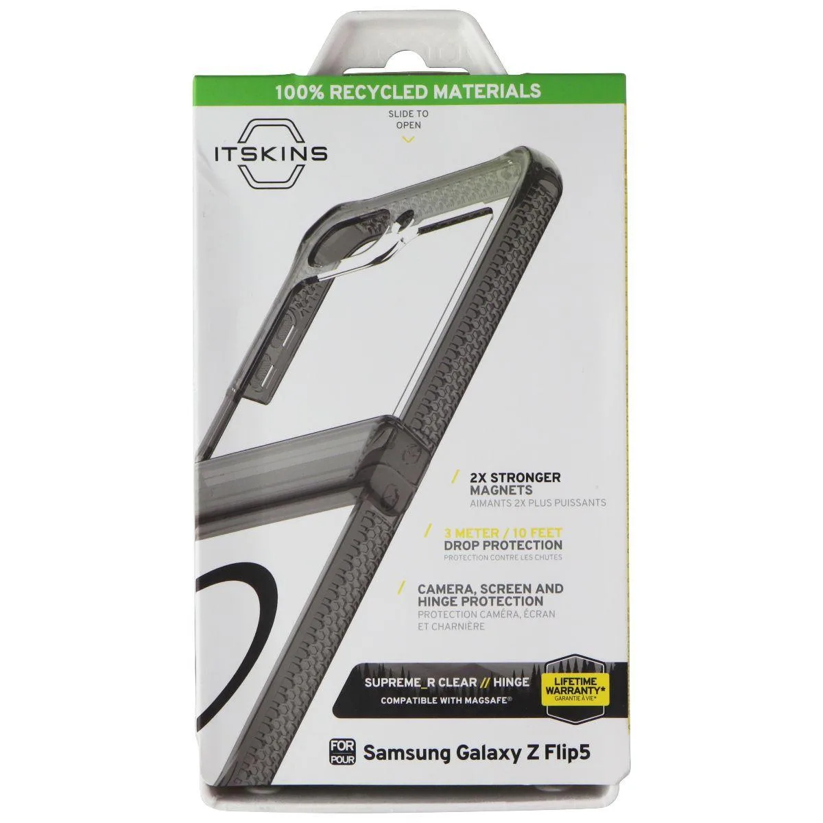 ITSKINS ITSKINS Supreme_R Clear Hinge Case for Galaxy Z Flip5 - Smoke — product photo