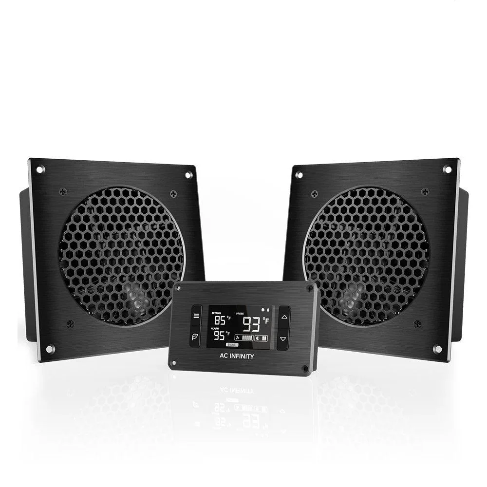 AC Infinity AC Infinity AIRPLATE T8 Black Server Rack Dual-Fan Cooling System — product photo
