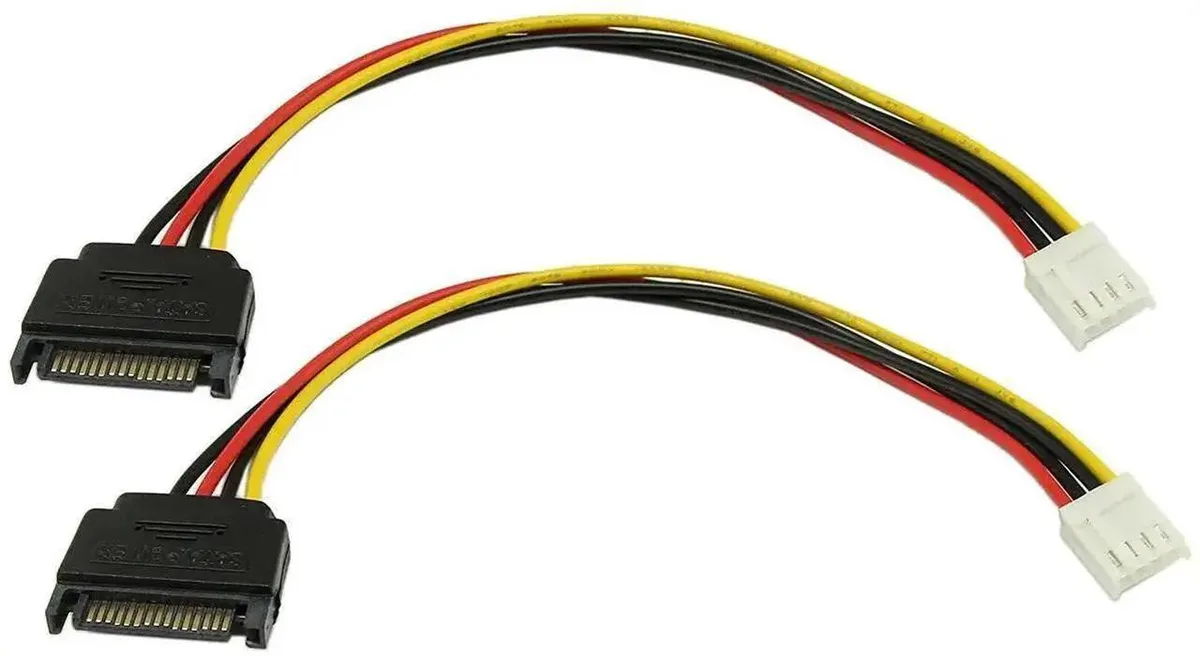 SMUGDESK SMUGDESK 2-Pack 4 Pin Floppy to 15 Pin SATA Power Cable — product photo