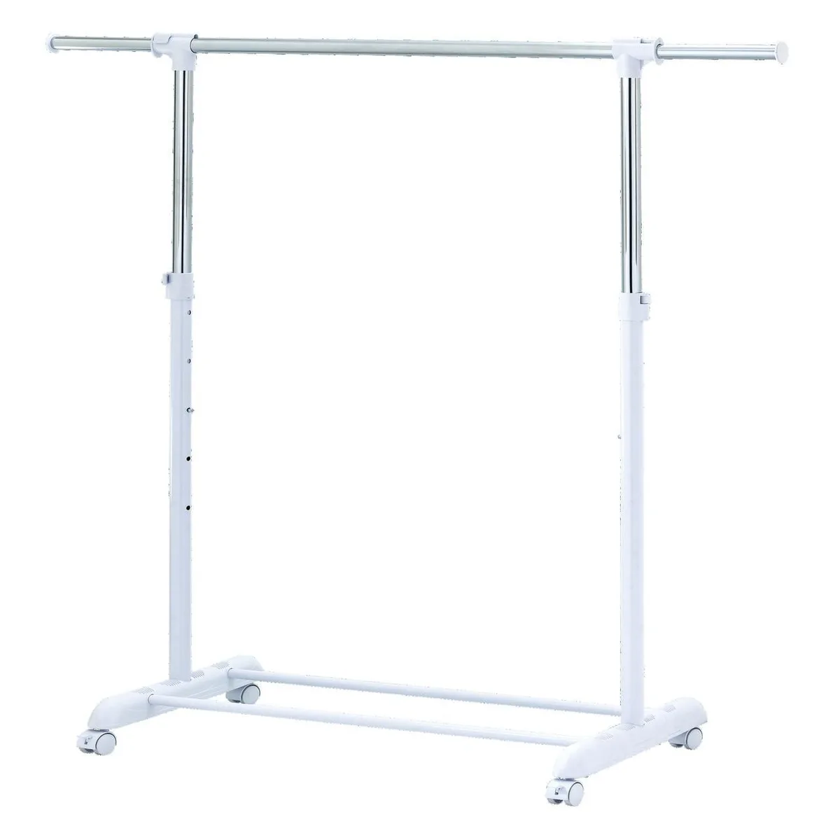 Mainstays Mainstays Adjustable Metal Rolling Garment Rack Chrome & White — product photo