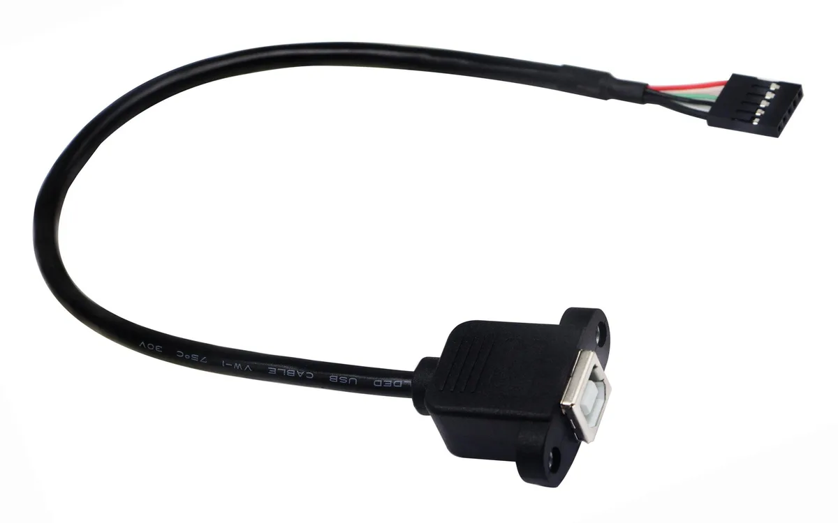 Vszerda Vszerda Panel Mount USB 2.0 B Female to 5-Pin Dupont Header Cable 30cm — product photo