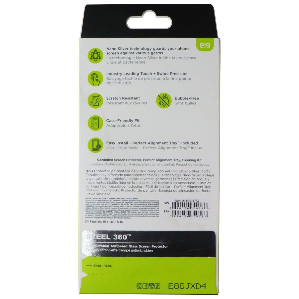 PureGear PureGear Steel 360 Tempered Glass Screen Protector for iPhone 16 Pro Max — product photo