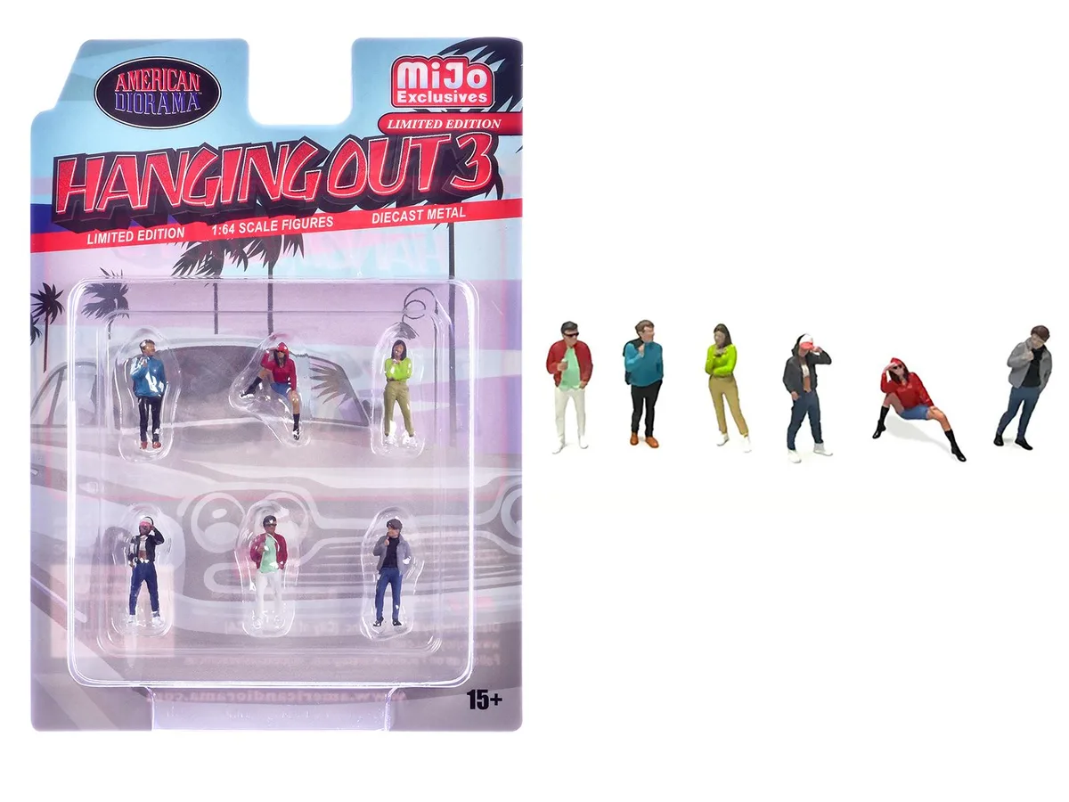 American Diorama American Diorama "Hanging Out #3" 6-Figure Diecast Set 1/64 Scale — product photo