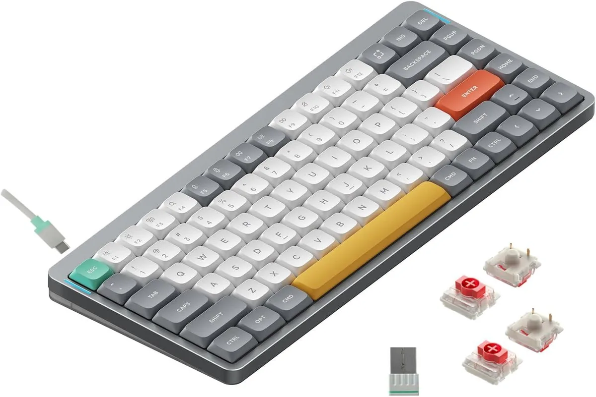 WISDUM WISDUM Air75 V2 75% Mechanical Gaming Keyboard Grey Gateron Red Switch — product photo