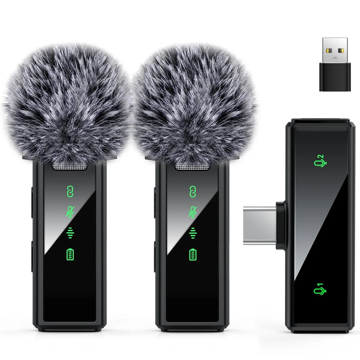  VEZQUA J88 USB-C Wireless Lavalier Microphone 2.4GHz 12h 100ft — product photo
