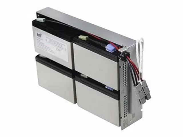 Rectangular sealed lead-acid UPS replacement battery unit, dark casing with terminal connectors