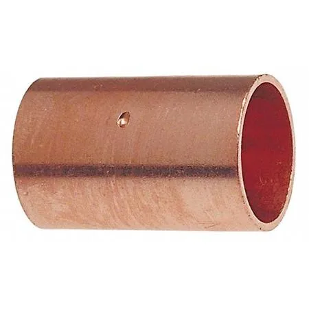Straight copper coupling with cup ends on both sides
