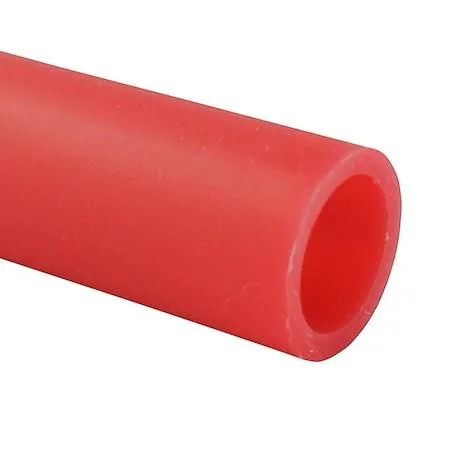 Coiled red PEX tubing, half-inch diameter, 500 ft length