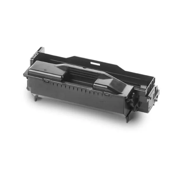 Black cylindrical imaging drum unit in plastic housing
