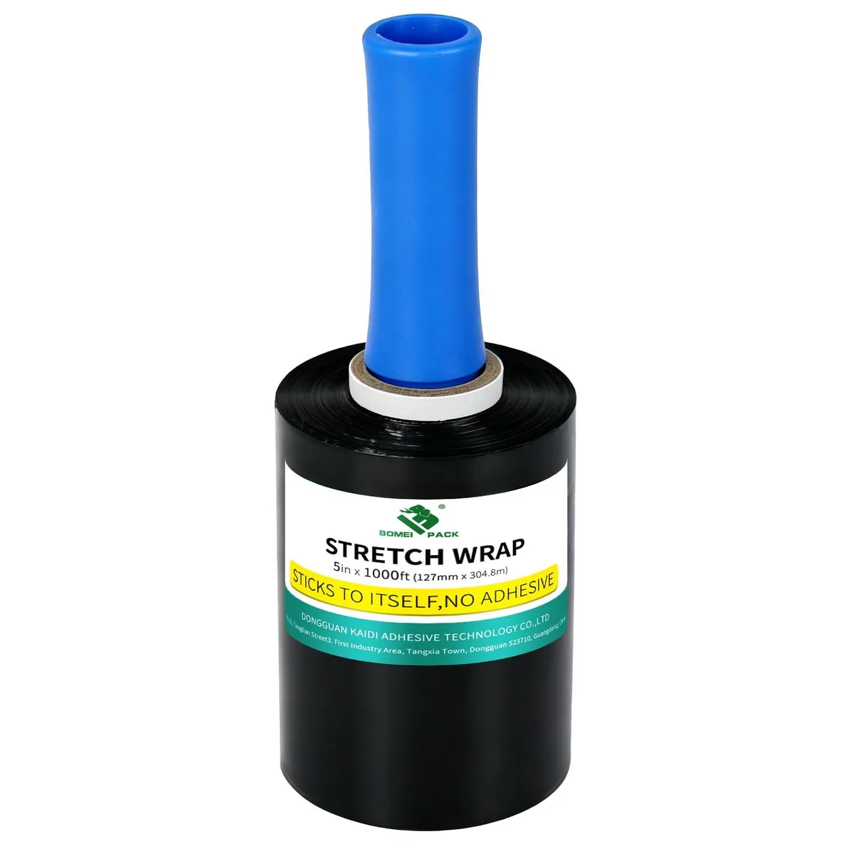 BOMEI PACK Black Mini Stretch Film 80 Gauge 5" x 1000Ft Tape — product photo