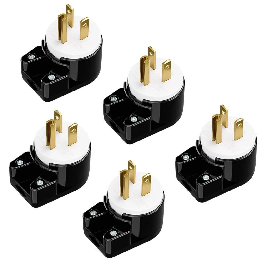 LORDWORLD LORDWORLD 5-Pack Right Angle Nema 6-20P 20A 250V Rotatable AC Plug — product photo