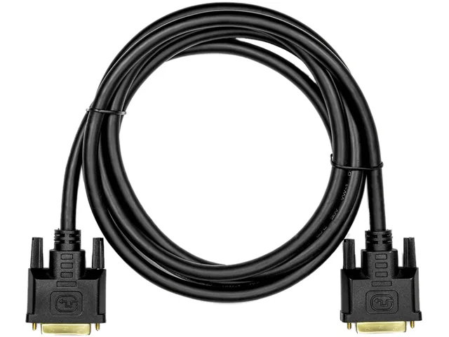Black 6 ft DVI-D dual-link cable with 24-pin male connectors and molded strain relief