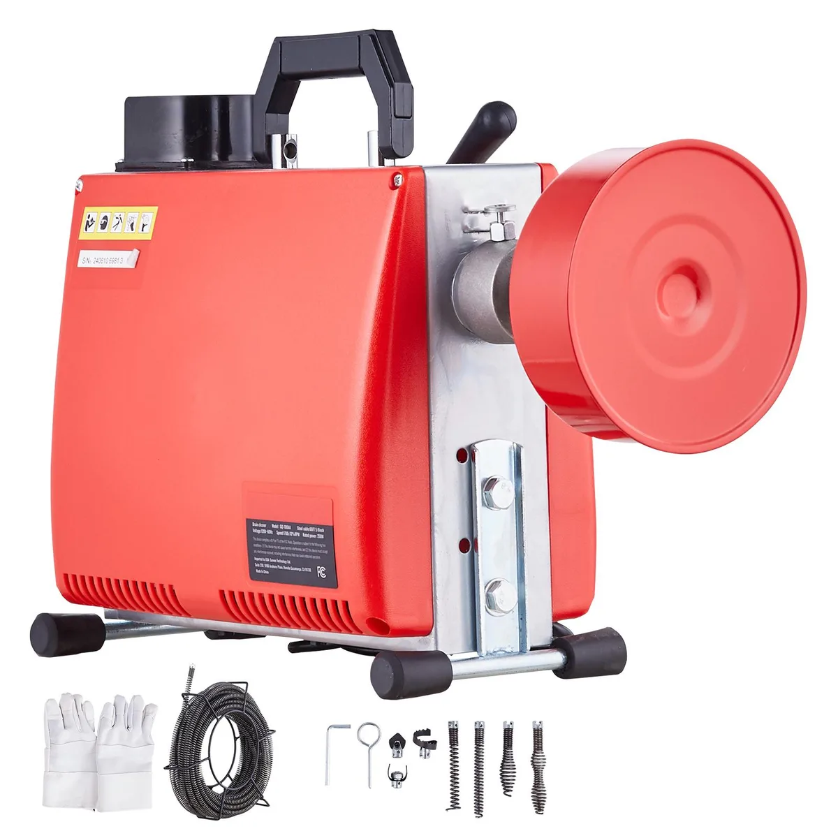 VEVOR VEVOR 66FT Drain Cleaner Machine 250W 7 Cutters 2 Cables — product photo