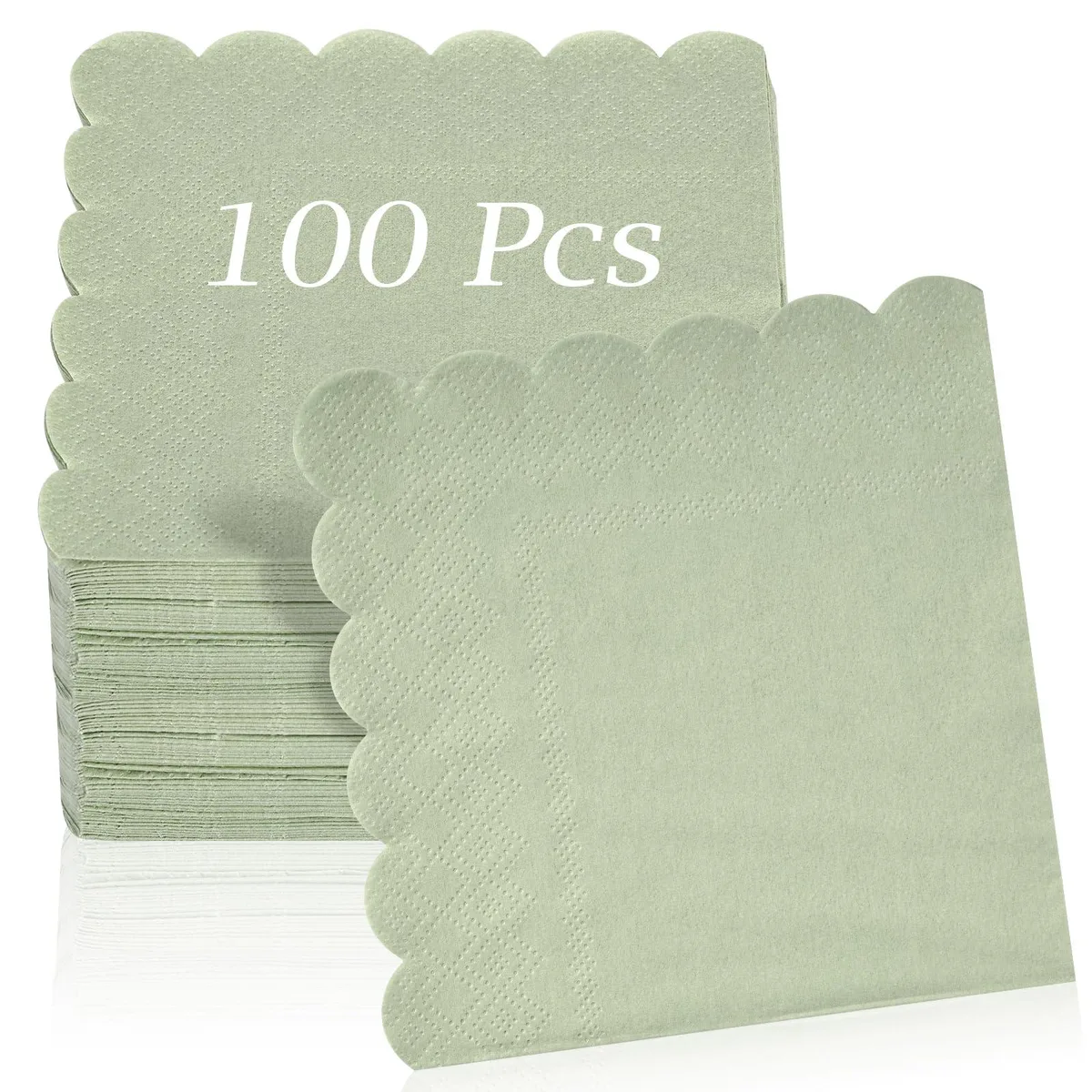  HON Cocktail Napkins 2-Ply Sage Green 100 Pcs 10 x 10 inches — product photo